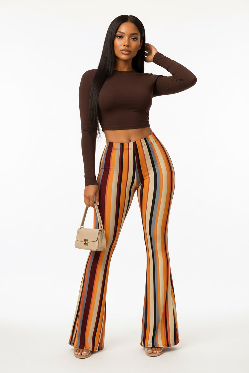 Retro High Waist Flare Pants