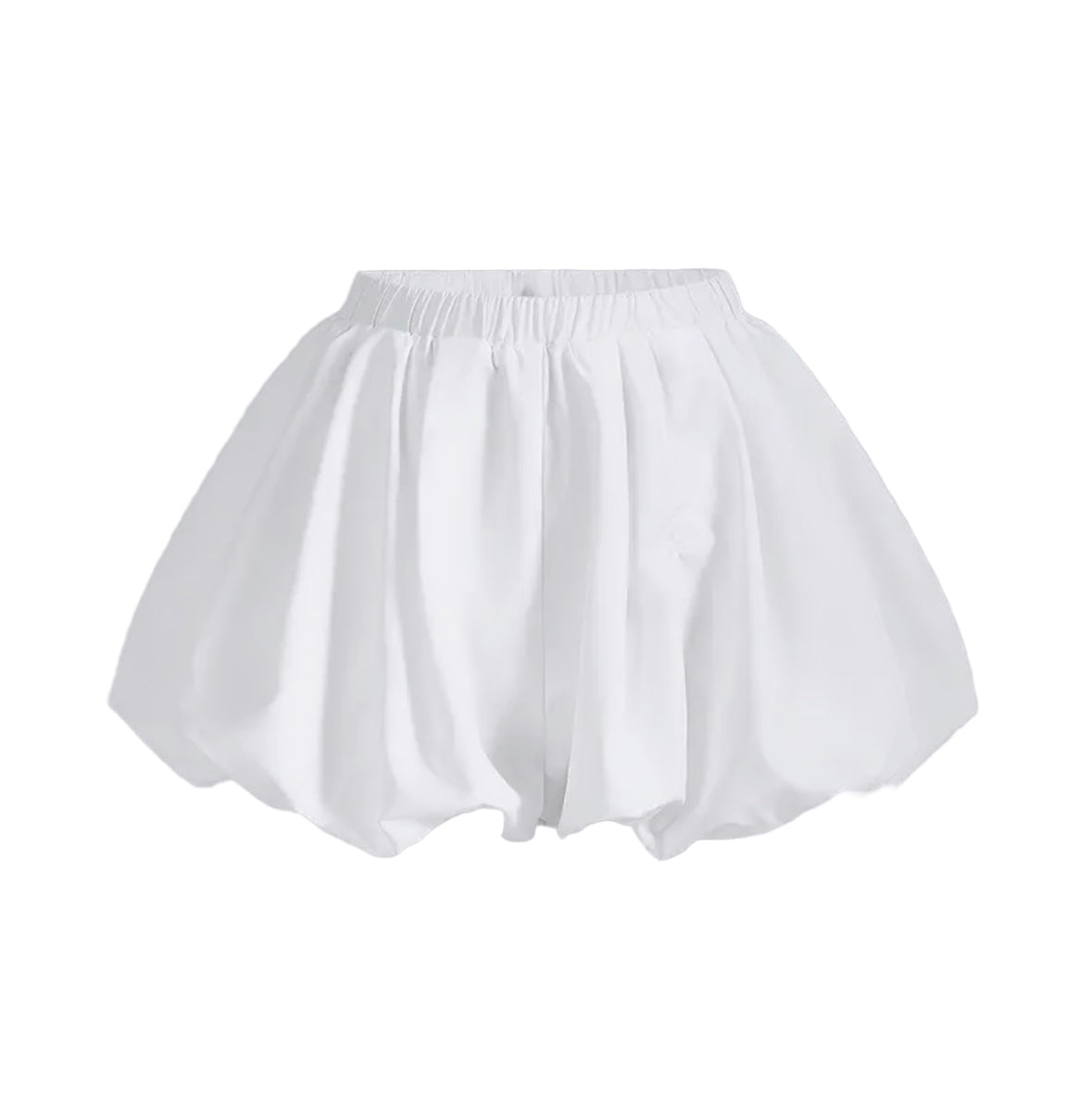 Bubble Hem Mini Skirt, white