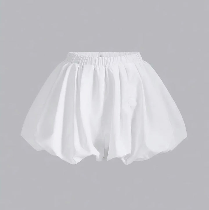 Bubble Hem Mini Skirt, white