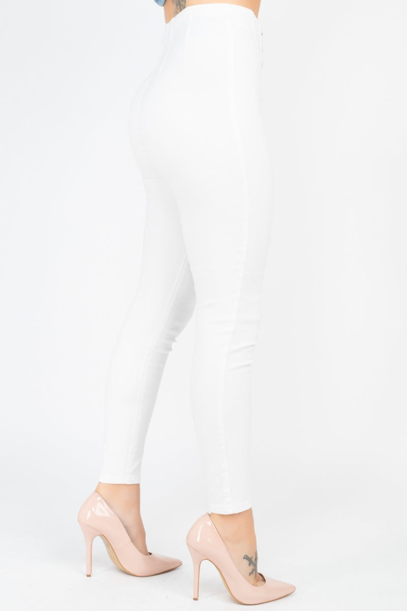 High Waist Denim Jeans, White