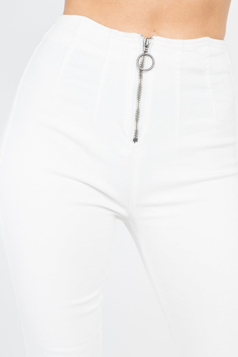 High Waist Denim Jeans, White