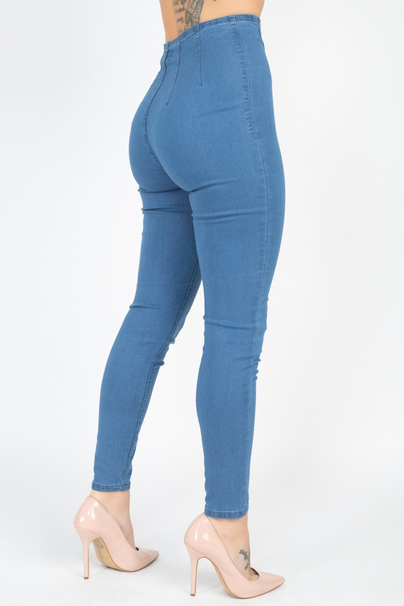 High Waist Denim Jeans, Blue