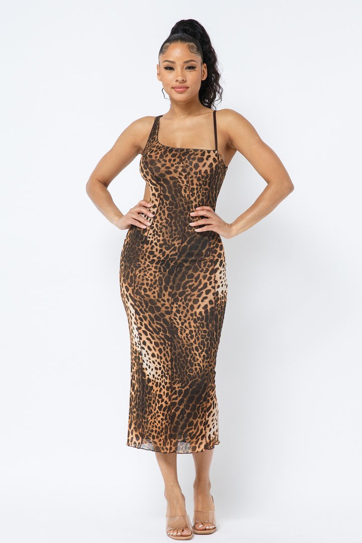 Animal Print Midi Dress