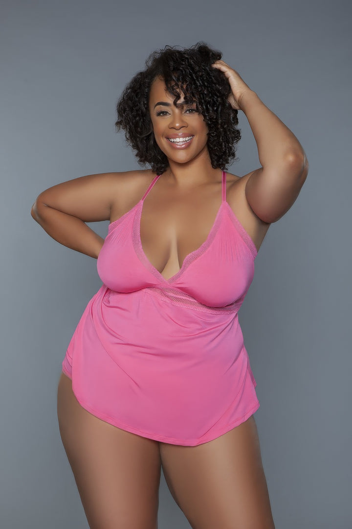 Plus Size 2 Piece V-neckline Cami Set