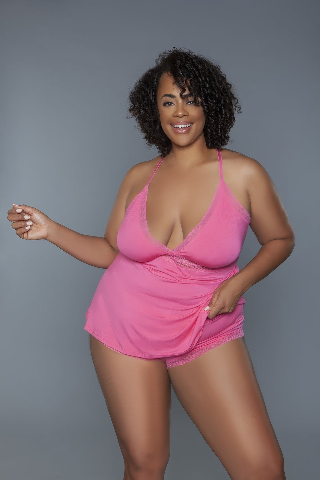 Plus Size 2 Piece V-neckline Cami Set