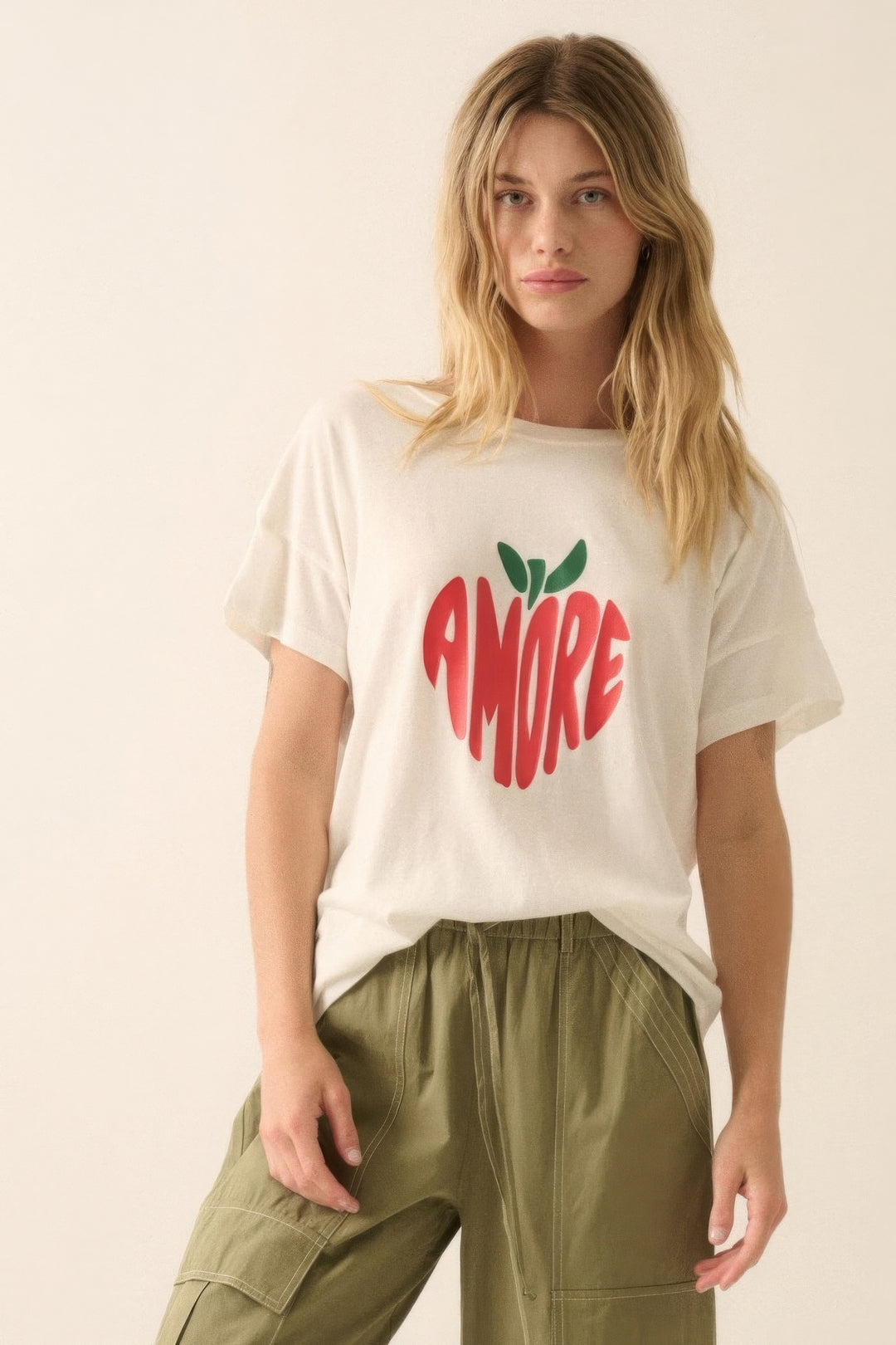 Amore Garment-washed Fruit Graphic Tee