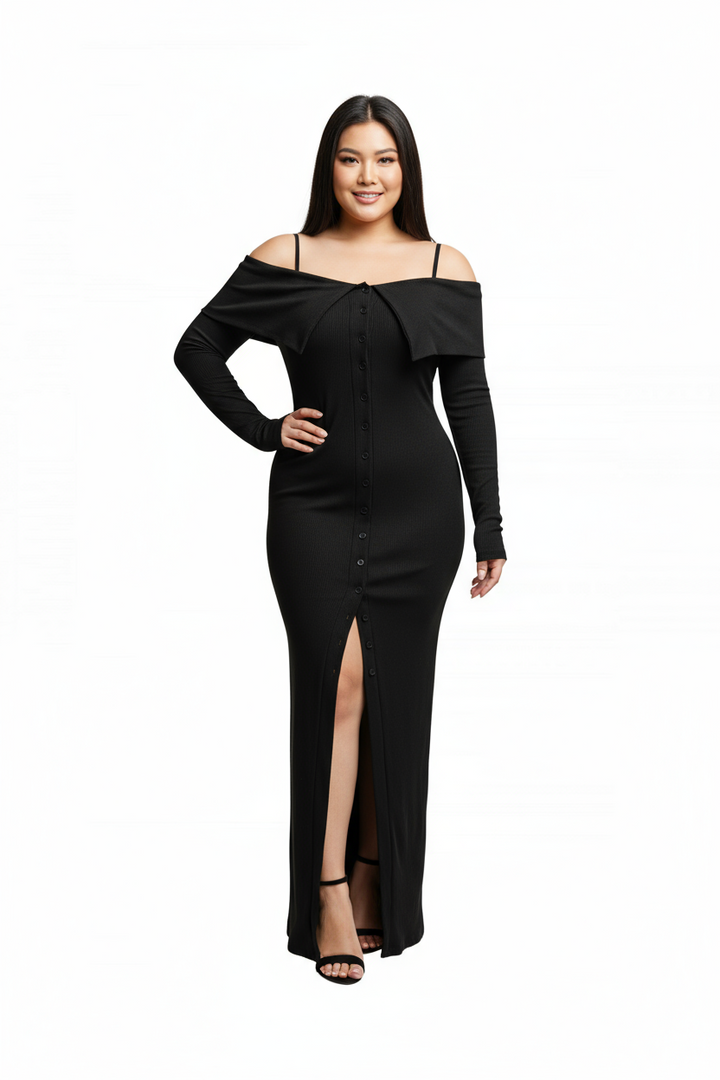 Plus Size Long Length Top & Skirt Leggings Set, Plus Size