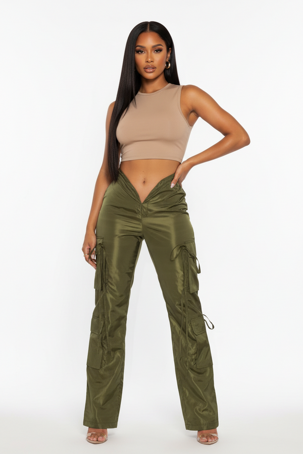 V Cut Cargo Pants