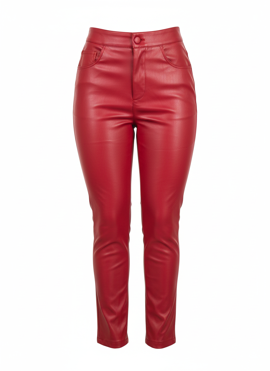 High Waisted Faux Leather Pu Skinny Pants