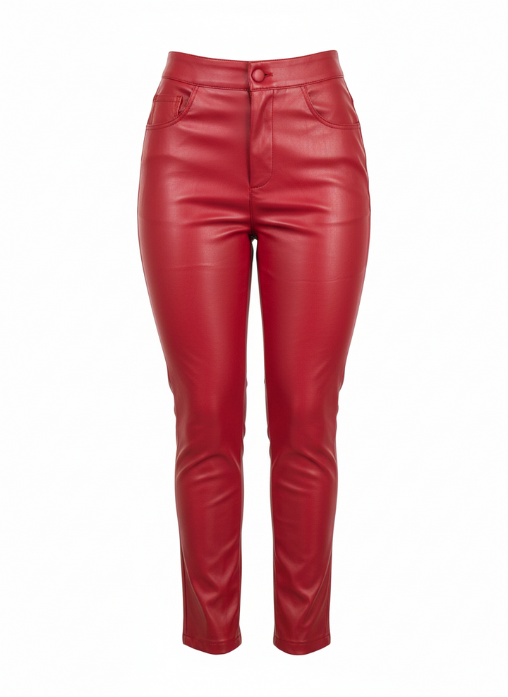 High Waisted Faux Leather Pu Skinny Pants