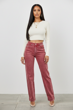 High Rise Slim Wide Straight