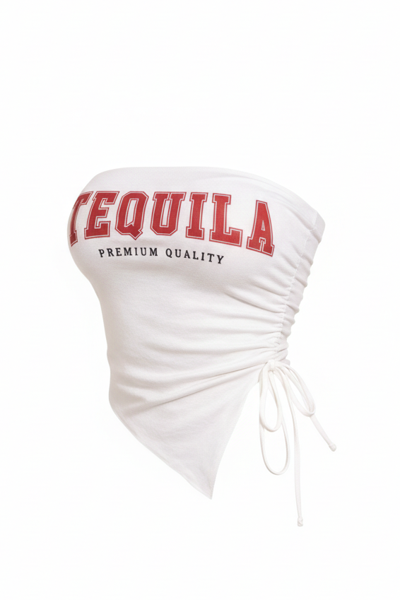 Tequila Graphic Print Bandana Tube Top