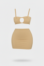 Top And Skirt Set, Khaki