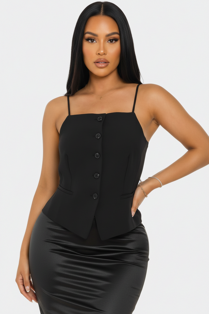 Chic Button-up Corset Top