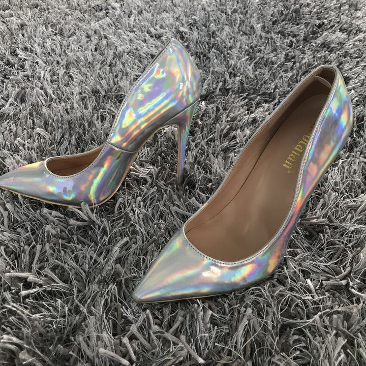 Duochrome Silver Pumps