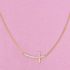 Shiny Side Cross Necklace