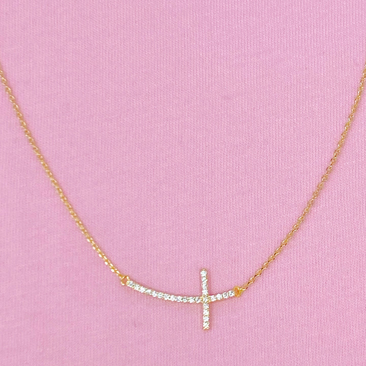 Shiny Side Cross Necklace