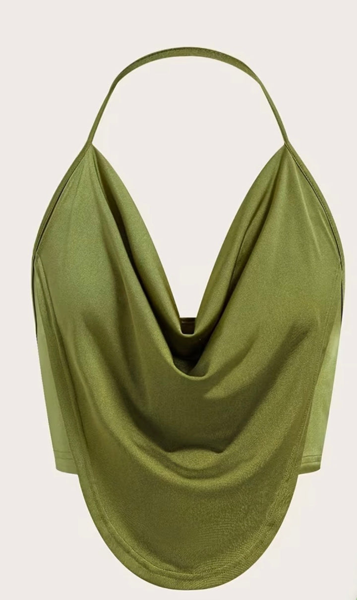Cowl Neck Top, Green