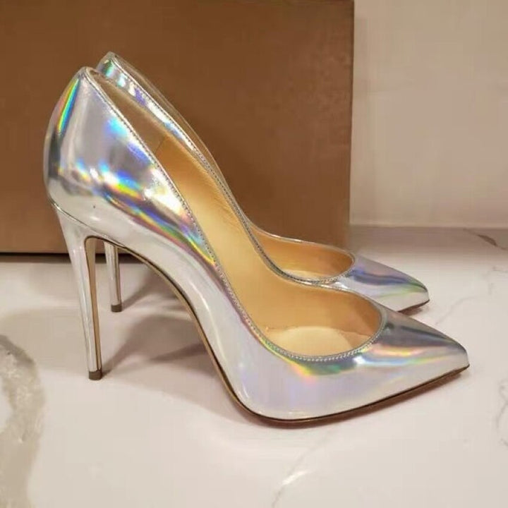 Duochrome Silver Pumps