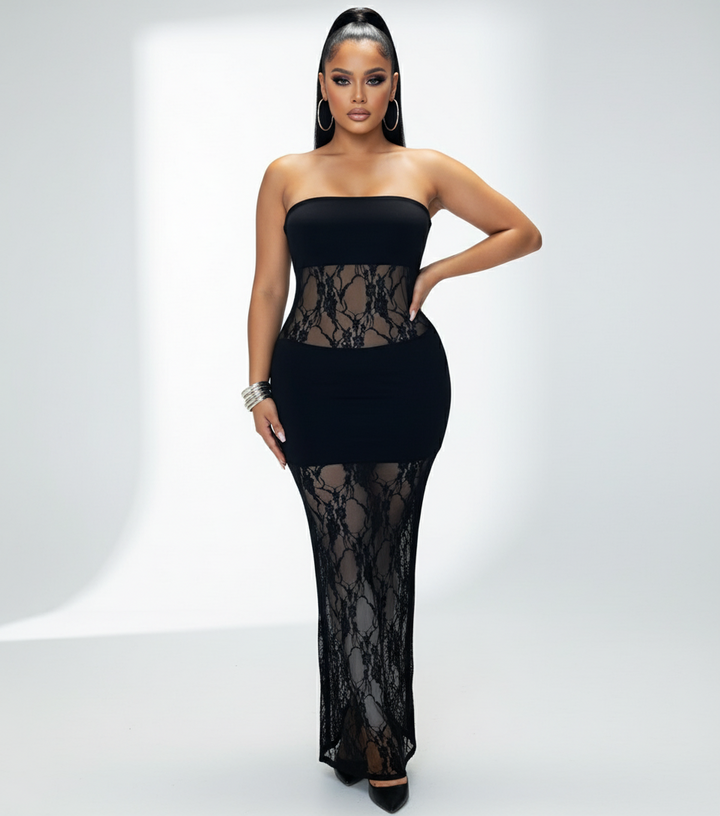 Tube Lace Maxi Dress