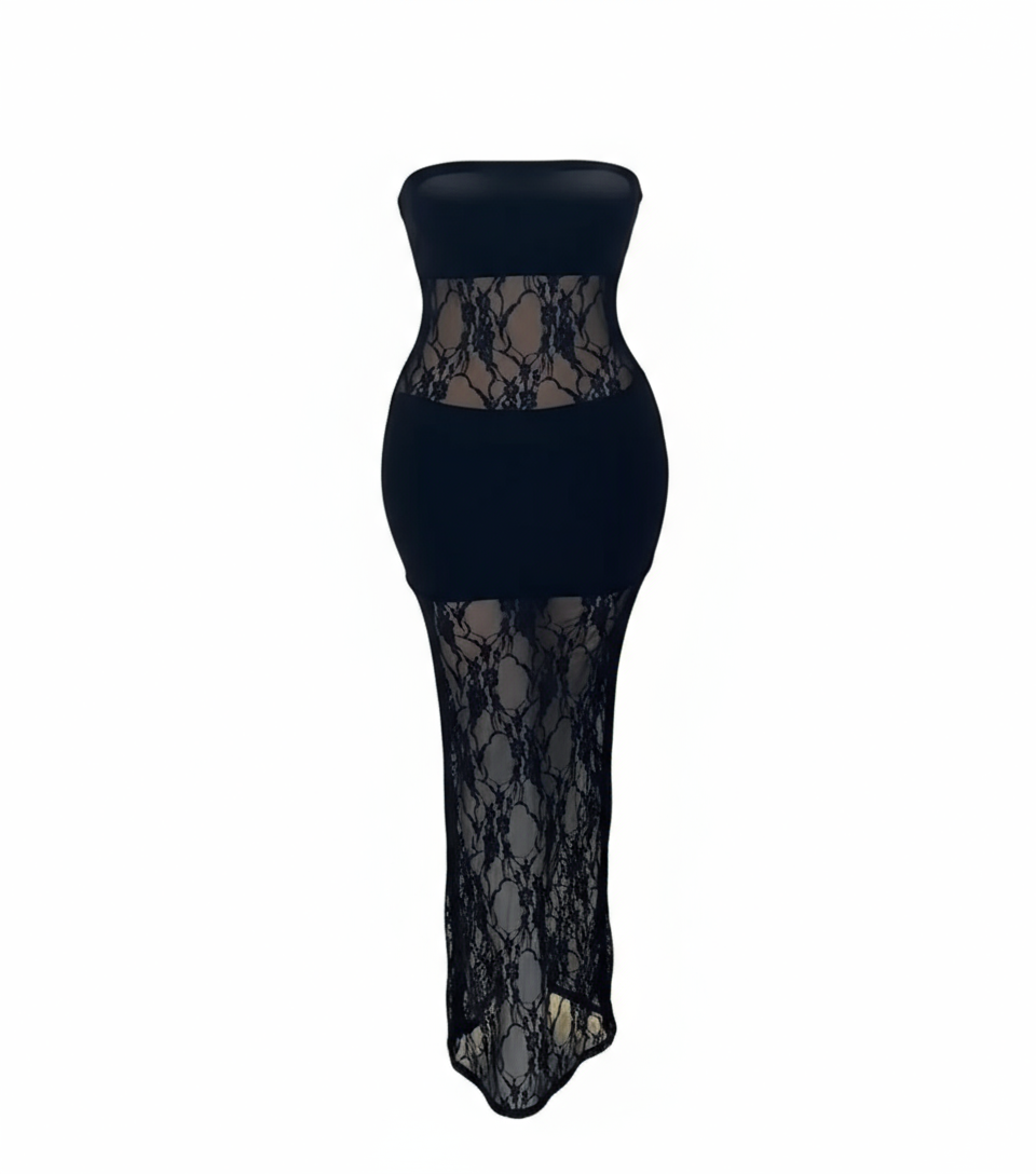 Tube Lace Maxi Dress