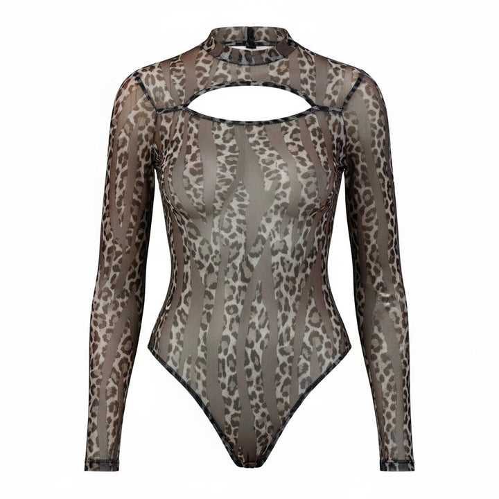 Leopard Print Sheer Bodysuit