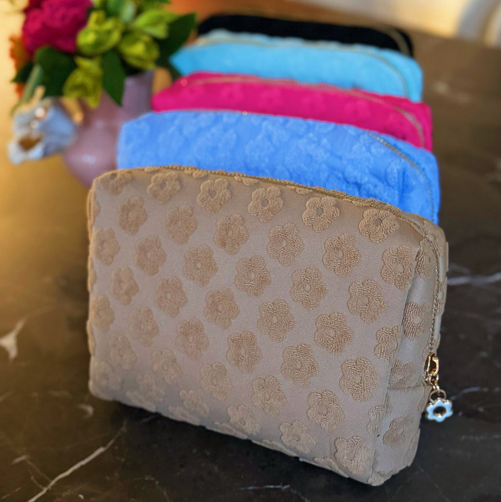 Embossed Daisy Blossom Cosmetic Case