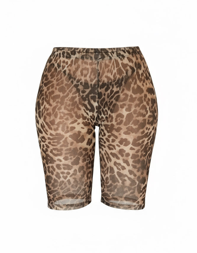 Leopard See Through Shorts