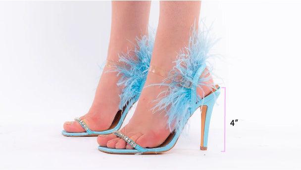 Blue Feather Heel