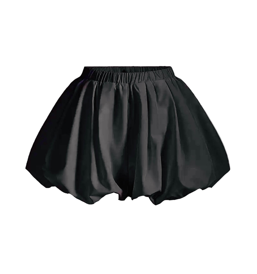Bubble Hem Mini Skirt, Black