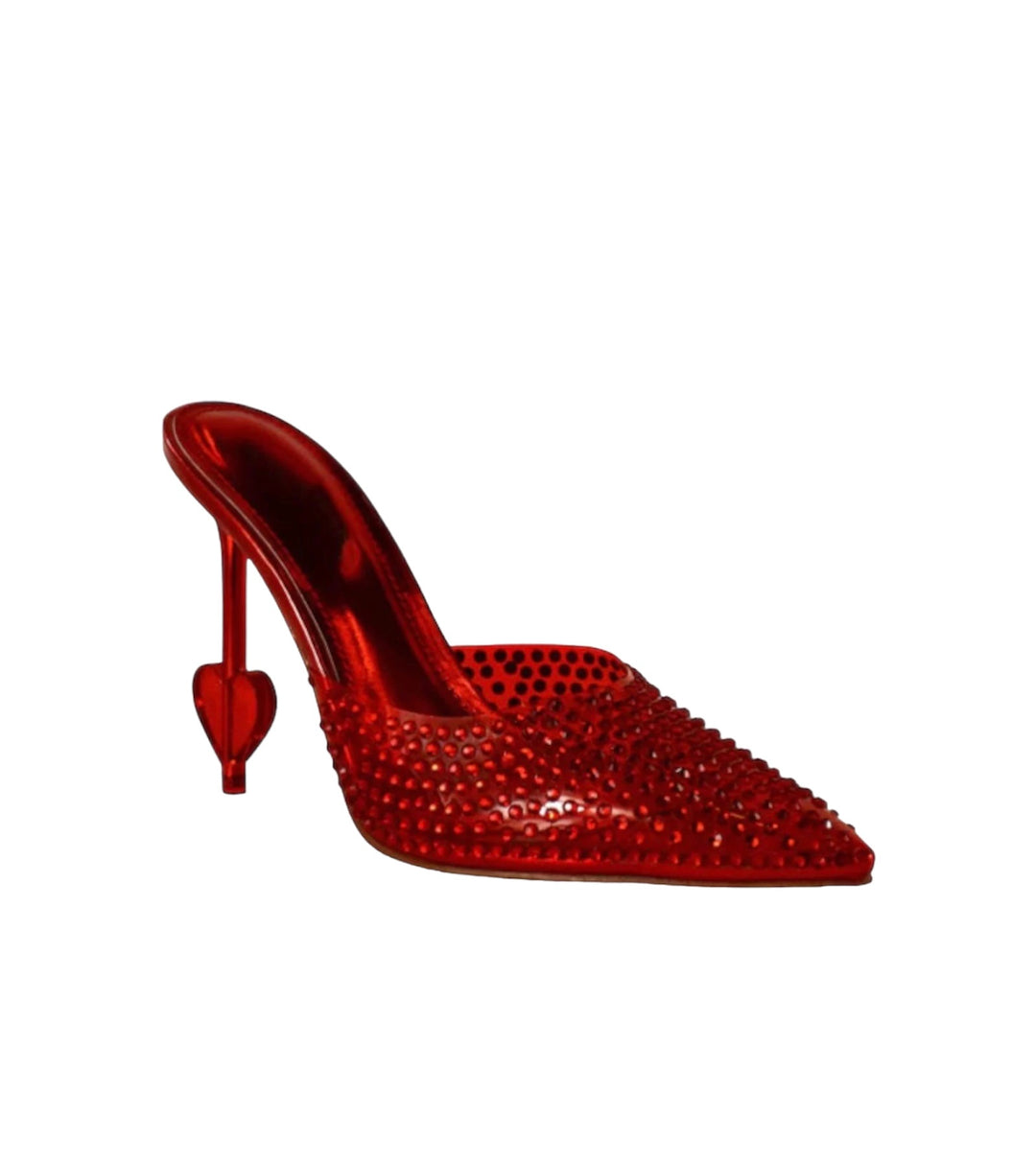 Cupids Heart Red Bling heels, Size 8.5