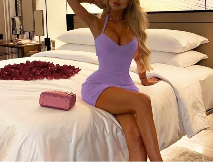 South Hampton Mini Bodycon Dress, Purple
