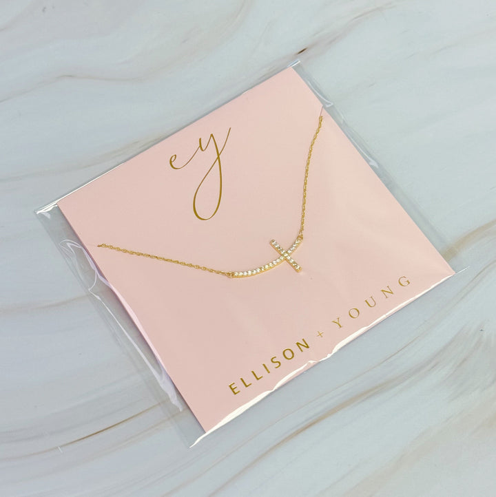 Shiny Side Cross Necklace
