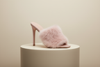 PINK FUR SLIPPER HEEL