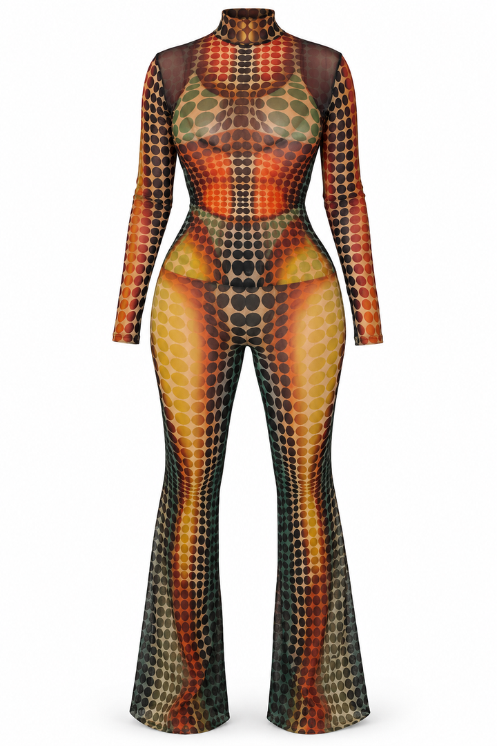 Optical Illusion Mesh Pants Set