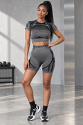 Body Code Charcoal Contour Seamless Biker-Short Set