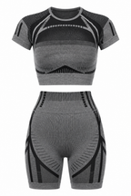 Body Code Charcoal Contour Seamless Biker-Short Set