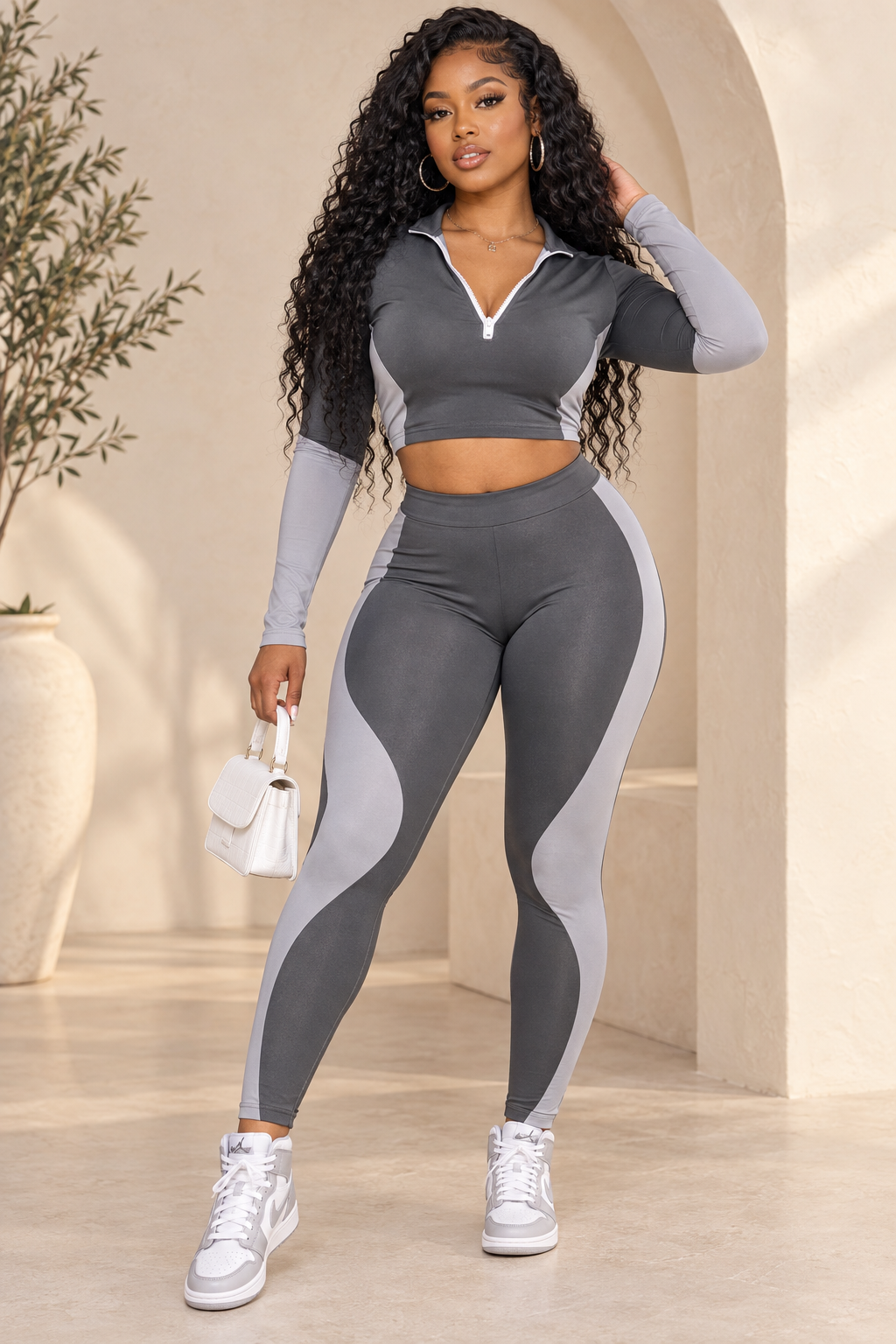 Locked In Light Charcoal Colorblock Active Set