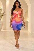 Color Rush Abstract Mini Dress