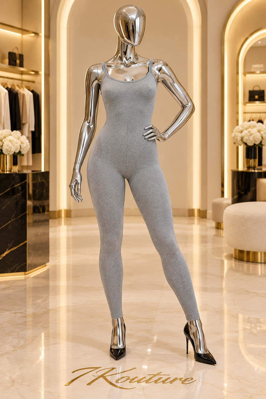 Second Skin Heather Grey Jumpsuit