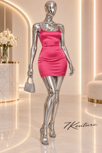 Birthday Behavior Hot Pink Satin Mini Dress