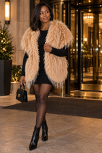 Soft Entrance Faux-Fur Shawl