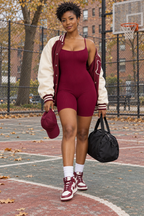 Ribbed Bodycon Romper
