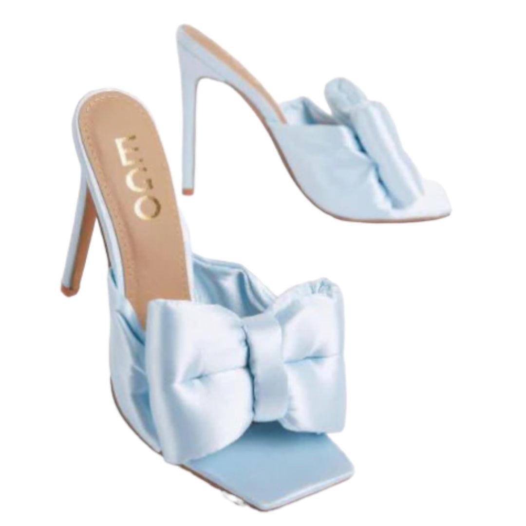Cute n Chic Blue Bow Heels , Size 6.5 - 7Kouture