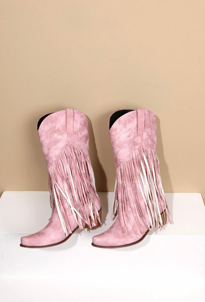 Retro Ethnic Fringe Cowboy Boots