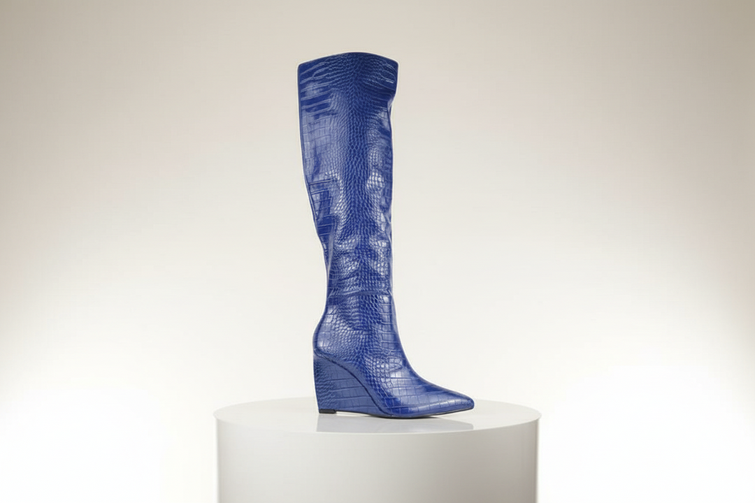 BLUE CROC Wedge Boots