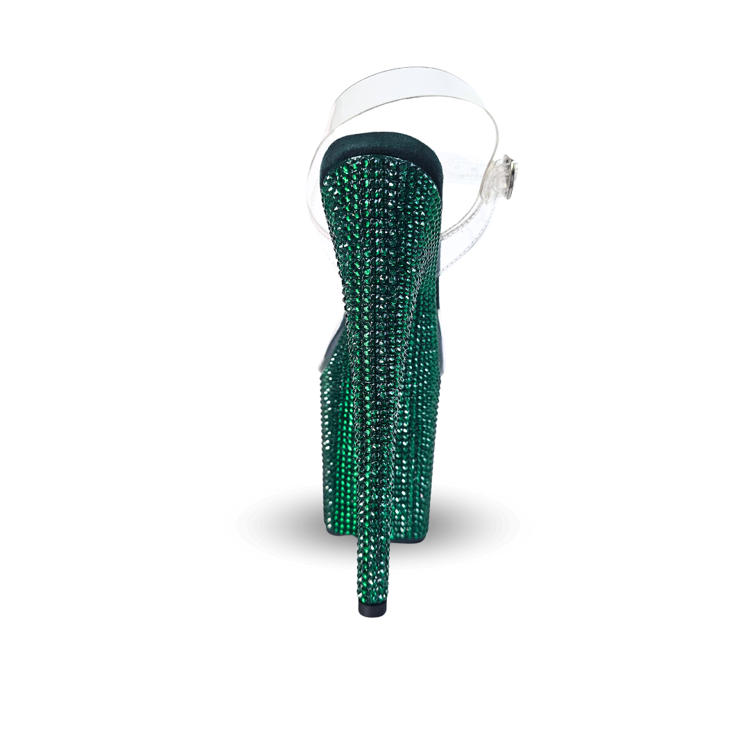 IDOL Bling Playtform Stilettos, Emerald