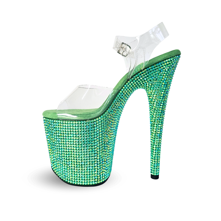 IDOL Bling Platform Stilettos, Green