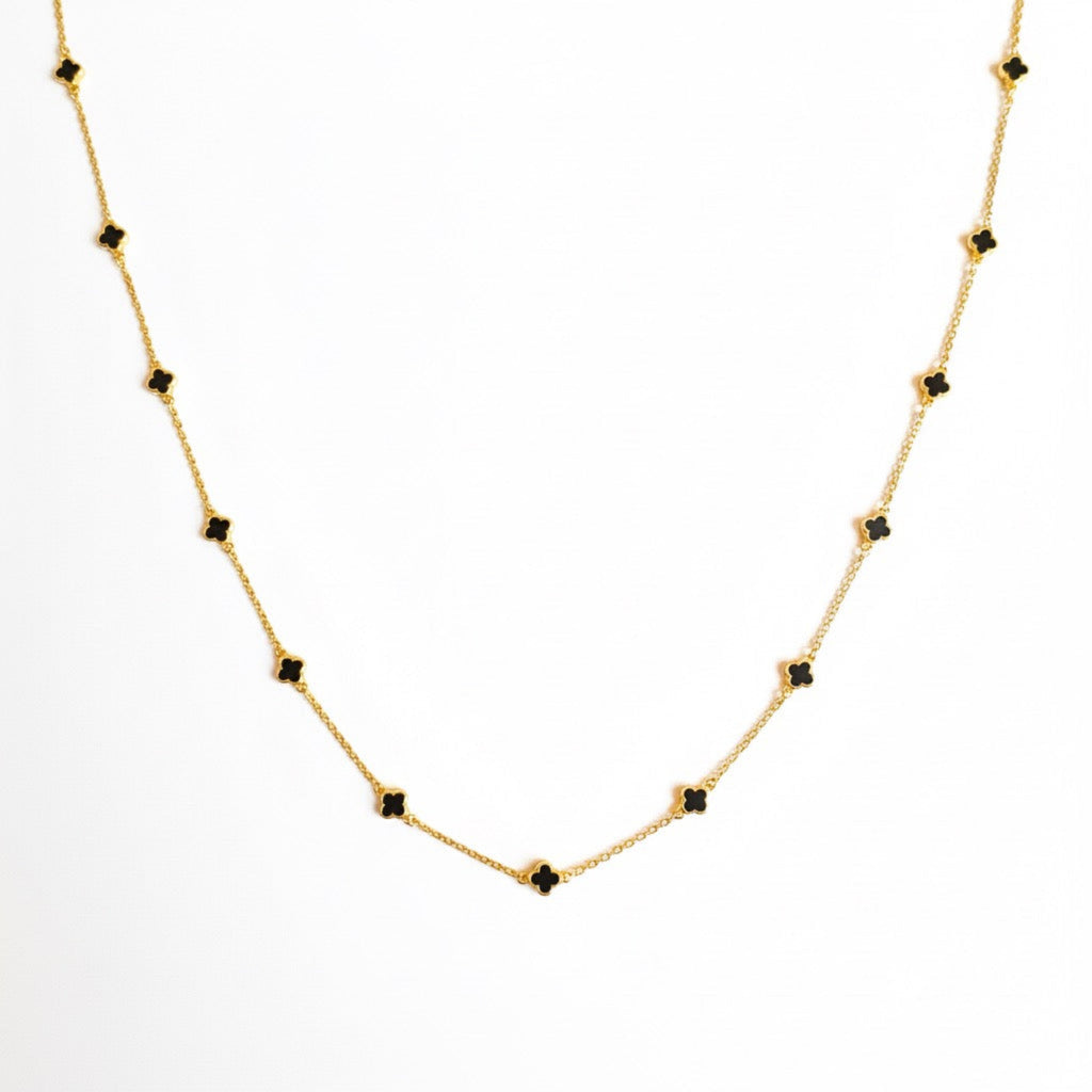 Petite Colored Clover Necklace