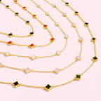 Petite Colored Clover Necklace